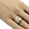 Oro Laminado Mens Ring, Gold Filled Style Polished, Golden Finish, 01.185.0009.12 (Size 12)