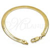 Oro Laminado Basic Bracelet, Gold Filled Style Herringbone Design, Polished, Golden Finish, 5.221.005.2.08 (0.80 Gauge, 05 MM Thickness, 8 Inches Length)