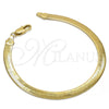 Oro Laminado Basic Bracelet, Gold Filled Style Herringbone Design, Polished, Golden Finish, 5.221.005.2.08 (0.80 Gauge, 05 MM Thickness, 8 Inches Length)