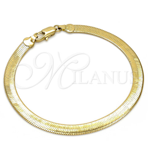 Oro Laminado Basic Bracelet, Gold Filled Style Herringbone Design, Polished, Golden Finish, 5.221.005.2.08 (0.80 Gauge, 05 MM Thickness, 8 Inches Length)