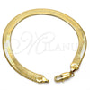 Oro Laminado Basic Bracelet, Gold Filled Style Herringbone Design, Polished, Golden Finish, 5.221.007.1.08 (100 Gauge, 07 MM Thickness, 8 Inches Length)