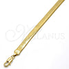 Oro Laminado Basic Bracelet, Gold Filled Style Herringbone Design, Polished, Golden Finish, 5.221.007.1.08 (100 Gauge, 07 MM Thickness, 8 Inches Length)
