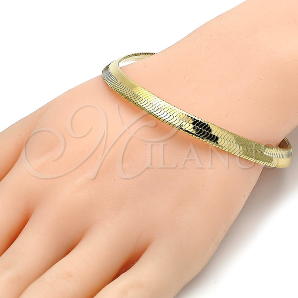 Gold Filled Bracelet — Basic Bracelet Rat Tail Design Polished 5. Gauge — alternate product view — SKU 107314 | Oro Laminado brazalete — básico Bracelet Rat Tail diseño pulido 5. Gauge — SKU 107314