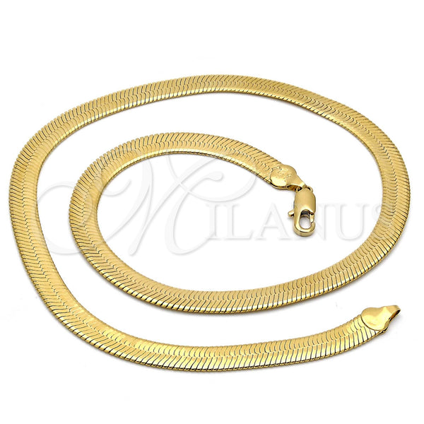 Oro Laminado Basic Necklace, Gold Filled Style Rat Tail Design, Polished, Golden Finish, 5.221.007.1.20 (100 Gauge, 08 MM Thickness, 20 Inches Length)
