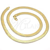 Oro Laminado Basic Necklace, Gold Filled Style Herringbone Design, Polished, Golden Finish, 5.221.007.124 (100 Gauge, 07 MM Thickness, 24 Inches Length)
