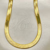 Oro Laminado Basic Necklace, Gold Filled Style Herringbone Design, Polished, Golden Finish, 5.221.007.124 (100 Gauge, 07 MM Thickness, 24 Inches Length)