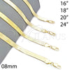 Oro Laminado Basic Necklace, Gold Filled Style Herringbone Design, Polished, Golden Finish, 5.221.007.124 (100 Gauge, 07 MM Thickness, 24 Inches Length)
