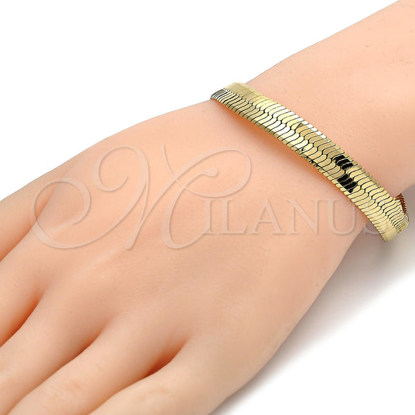Gold Filled Ring — Basic Bracelet Herringbone Design Polished 5. Gauge 08 — alternate product view — SKU 107318 | Oro Laminado anillo — básico Bracelet Herringbone diseño pulido 5. Gauge 08 — SKU 107318