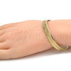 Oro Laminado Basic Bracelet, Gold Filled Style Herringbone Design, Polished, Golden Finish, 5.221.004.1.08 (150 Gauge, 08 MM Thickness, 8 Inches Length)