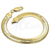 Oro Laminado Basic Bracelet, Gold Filled Style Herringbone Design, Polished, Golden Finish, 5.221.004.1.08 (150 Gauge, 08 MM Thickness, 8 Inches Length)