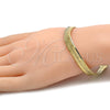 Oro Laminado Basic Bracelet, Gold Filled Style Herringbone Design, Polished, Golden Finish, 5.221.004.1.09 (150 Gauge, 08 MM Thickness, 9 Inches Length)