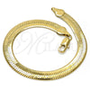 Oro Laminado Basic Bracelet, Gold Filled Style Herringbone Design, Polished, Golden Finish, 5.221.004.1.09 (150 Gauge, 08 MM Thickness, 9 Inches Length)