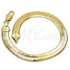 Oro Laminado Basic Bracelet, Gold Filled Style Herringbone Design, Polished, Golden Finish, 5.221.004.1.09 (150 Gauge, 08 MM Thickness, 9 Inches Length)