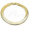 Oro Laminado Basic Bracelet, Gold Filled Style Herringbone Design, Polished, Golden Finish, 5.221.004.1.09 (150 Gauge, 08 MM Thickness, 9 Inches Length)