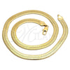 Oro Laminado Basic Necklace, Gold Filled Style Herringbone Design, Polished, Golden Finish, 5.221.004.1.24 (150 Gauge, 08 MM Thickness, 24 Inches Length)