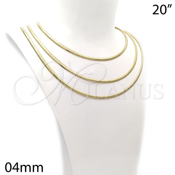 Oro Laminado Basic Necklace, Gold Filled Style Herringbone Design, Polished, Golden Finish, 5.220.002.20 (04 MM Thickness, 20 Inches Length)