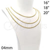 Oro Laminado Basic Necklace, Gold Filled Style Herringbone Design, Polished, Golden Finish, 5.220.002.20 (04 MM Thickness, 20 Inches Length)