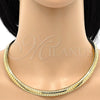 Oro Laminado Basic Necklace, Gold Filled Style Herringbone Design, Polished, Golden Finish, 5.220.006.20