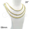Oro Laminado Basic Necklace, Gold Filled Style Herringbone Design, Polished, Golden Finish, 5.220.006.20