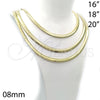 Oro Laminado Basic Necklace, Gold Filled Style Herringbone Design, Polished, Golden Finish, 5.220.006.20 (08 MM Thickness, 20 Inches Length)