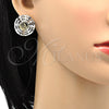 Oro Laminado Necklace and Earring, Gold Filled Style Spiral and Leaf Design, Polished, Two Tone, 06.59.0112