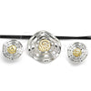 Oro Laminado Necklace and Earring, Gold Filled Style Spiral and Leaf Design, Polished, Two Tone, 06.59.0112