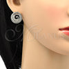 Rhodium Plated Necklace and Earring, Spiral Design, Polished, Rhodium Finish, 06.59.0107