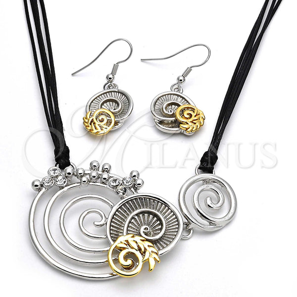 Gold Filled Ring — Necklace and Earring Spiral and Leaf Design with — main product view — SKU 107336 | Oro Laminado anillo — Necklace and Earring Spiral and Leaf diseño with — SKU 107336