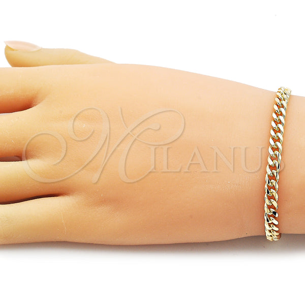 Gold Filled Bracelet — Basic Bracelet Miami Cuban Design Polished 5. Gauge — alternate product view — SKU 107352 | Oro Laminado brazalete — básico Bracelet Miami Cuban diseño pulido 5. Gauge — SKU 107352