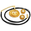 Oro Laminado Necklace and Earring, Gold Filled Style Spiral Design, Polished, Golden Finish, 06.59.0107.1