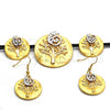 Oro Laminado Necklace and Earring, Gold Filled Style Spiral and Leaf Design, Polished, Two Tone, 06.59.0108.1