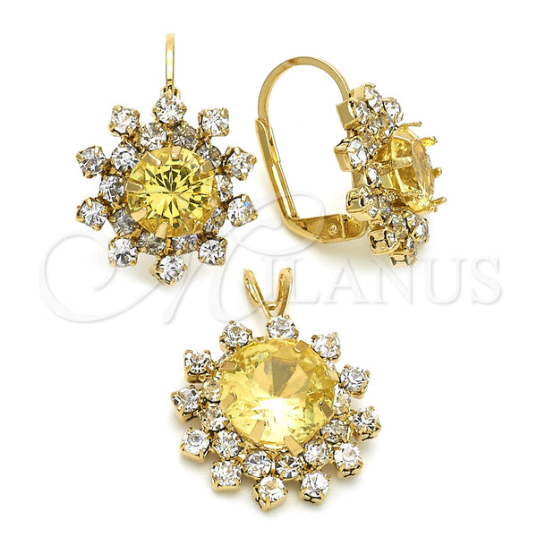Gold Filled Ring — Earring and Pendant Adult Set Flower Design with — main product view — SKU 107416 | Oro Laminado anillo — Earring and Pendant Adult Set flor diseño with — SKU 107416