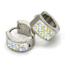 Stainless Steel Huggie Hoop, with White Crystal, Polished, Steel Finish, 02.230.0018.15