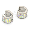 Stainless Steel Huggie Hoop, with White Crystal, Polished, Steel Finish, 02.230.0023.15