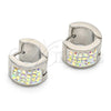 Stainless Steel Huggie Hoop, with White Crystal, Polished, Steel Finish, 02.230.0023.15