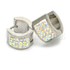 Stainless Steel Huggie Hoop, with White Crystal, Polished, Steel Finish, 02.230.0023.15
