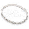 Rhodium Gold Filled Individual Bangle, with White Crystal, Polished, Rhodium Finish, 07.161.0002.1.04 (05 MM Thickness, Size 5 (2.50 Diameter))