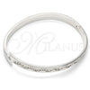 Rhodium Gold Filled Individual Bangle, with White Crystal, Polished, Rhodium Finish, 07.161.0002.1.04 (05 MM Thickness, Size 5 (2.50 Diameter))