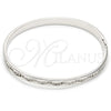 Rhodium Gold Filled Individual Bangle, with White Crystal, Polished, Rhodium Finish, 07.161.0002.1.04 (05 MM Thickness, Size 5 (2.50 Diameter))