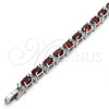 Rhodium Gold Filled Tennis Bracelet, with Garnet and White Cubic Zirconia, Polished, Rhodium Finish, 03.206.0004.4.07 (06 MM Thickness, 7 Inches Length)