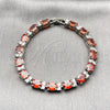 Rhodium Gold Filled Tennis Bracelet, with Garnet and White Cubic Zirconia, Polished, Rhodium Finish, 03.206.0004.4.07 (06 MM Thickness, 7 Inches Length)