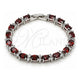 White Gold Filled Tennis Bracelet, with Garnet and White Cubic Zirconia, Polished, Rhodium Finish, 03.206.0004.4.07 (06 MM Thickness, 7 Inches Length)