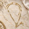 Oro Laminado Medium Rosary, Gold Filled Style Sagrado Corazon de Maria and Cross Design, Polished, Golden Finish, 09.118.0017.26