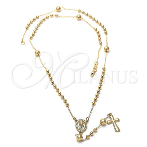 Gold Filled Jewelry — Medium Rosary Sagrado Corazon de Maria and Cross — main product view — SKU 107528 | Oro Laminado joyería — Medium Rosary Sagrado Corazon de Maria and cruz — SKU 107528