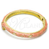 Oro Laminado Individual Bangle, Gold Filled Style Star and Moon Design, Orange Enamel Finish, Golden Finish, 07.246.0005.1.05 (07 MM Thickness, Size 5 (2.50 Diameter))
