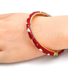 Oro Laminado Individual Bangle, Gold Filled Style Star and Moon Design, Red Enamel Finish, Golden Finish, 07.246.0005.5.05 (07 MM Thickness, Size 5 (2.50 Diameter))
