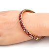 Oro Laminado Individual Bangle, Gold Filled Style with White Crystal, Red Enamel Finish, Golden Finish, 07.246.0007.1.05 (07 MM Thickness, Size 5 (2.50 Diameter))