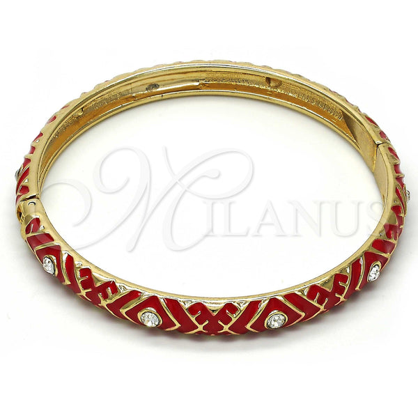 Gold Filled Jewelry — Individual Bangle with White Crystal Red Enamel 07. — main product view — SKU 107554 | Oro Laminado joyería — Individual Bangle with cristal blanco Red Enamel 07. — SKU 107554