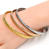 Stainless Steel Trio Bangle, Polished, Tricolor, 07.247.0001 .06 (16 MM Thickness, Size 6 (2.75 Diameter))
