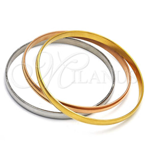 Stainless Steel Jewelry — Trio Bangle Polished Tricolor 07. .06 16 MM — main product view — SKU 107656 | Acero Inoxidable joyería — Trio Bangle pulido Tricolor 07. .06 16 MM — SKU 107656